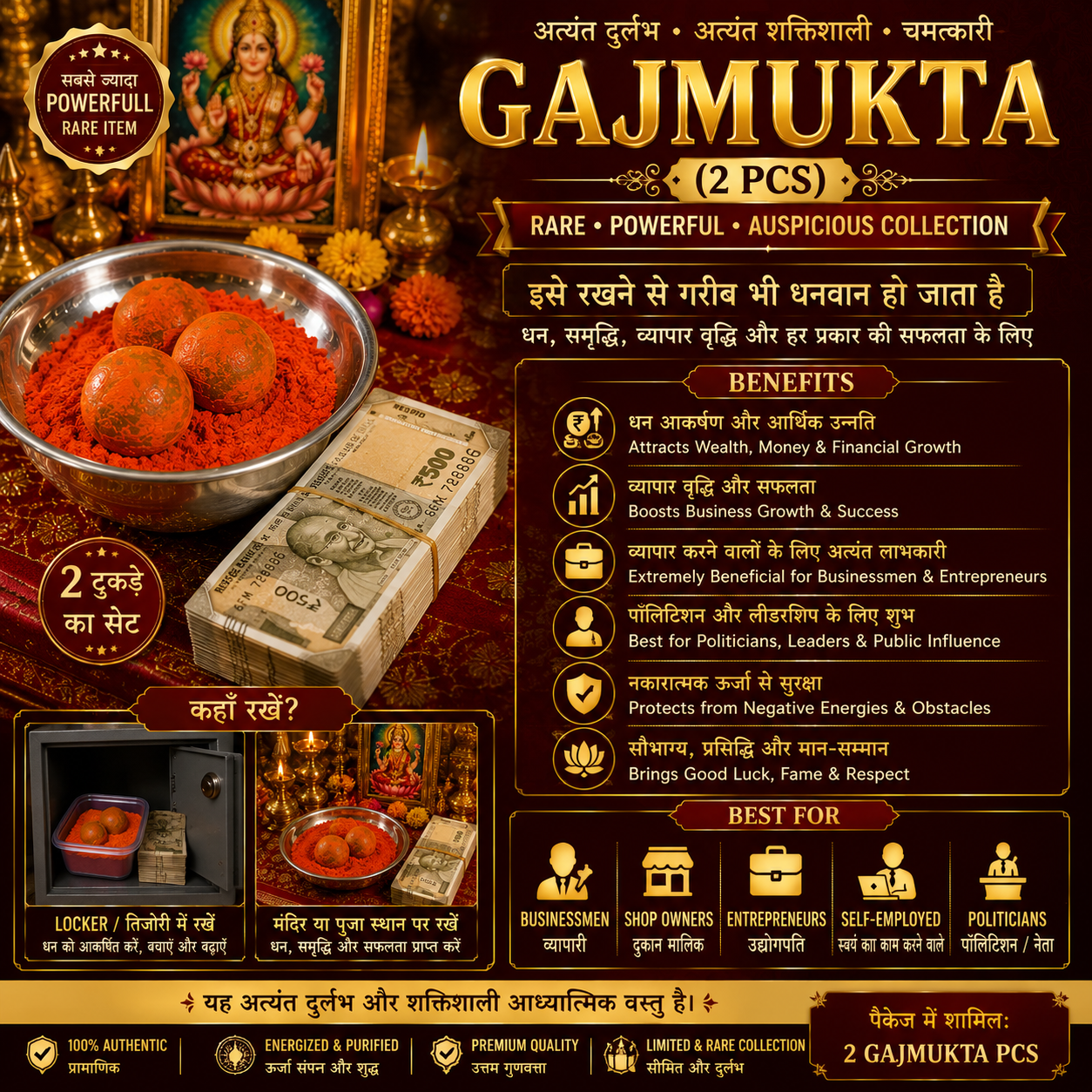 Trader / Share Market Special Gajmukta (2 PCS)
